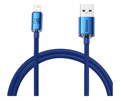 Kabel BASEUS USB-Lightning Crystal 2.4A 2m (niebieski) CAJY000103